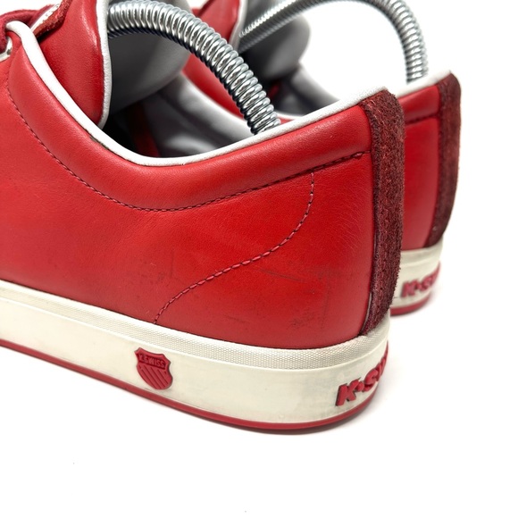 K-SWISS Leather Suede Sneakers Men's SIZE 10 Red White Casual Shoes 02874602 Low - Picture 13 of 16